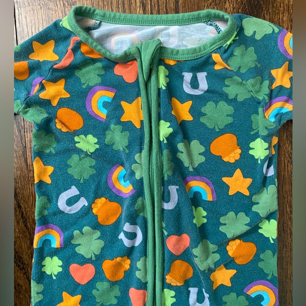 Little Sleepies PJs 3T unisex gender neutral toddler St. Patrick's One-Piece - Picture 12 of 13